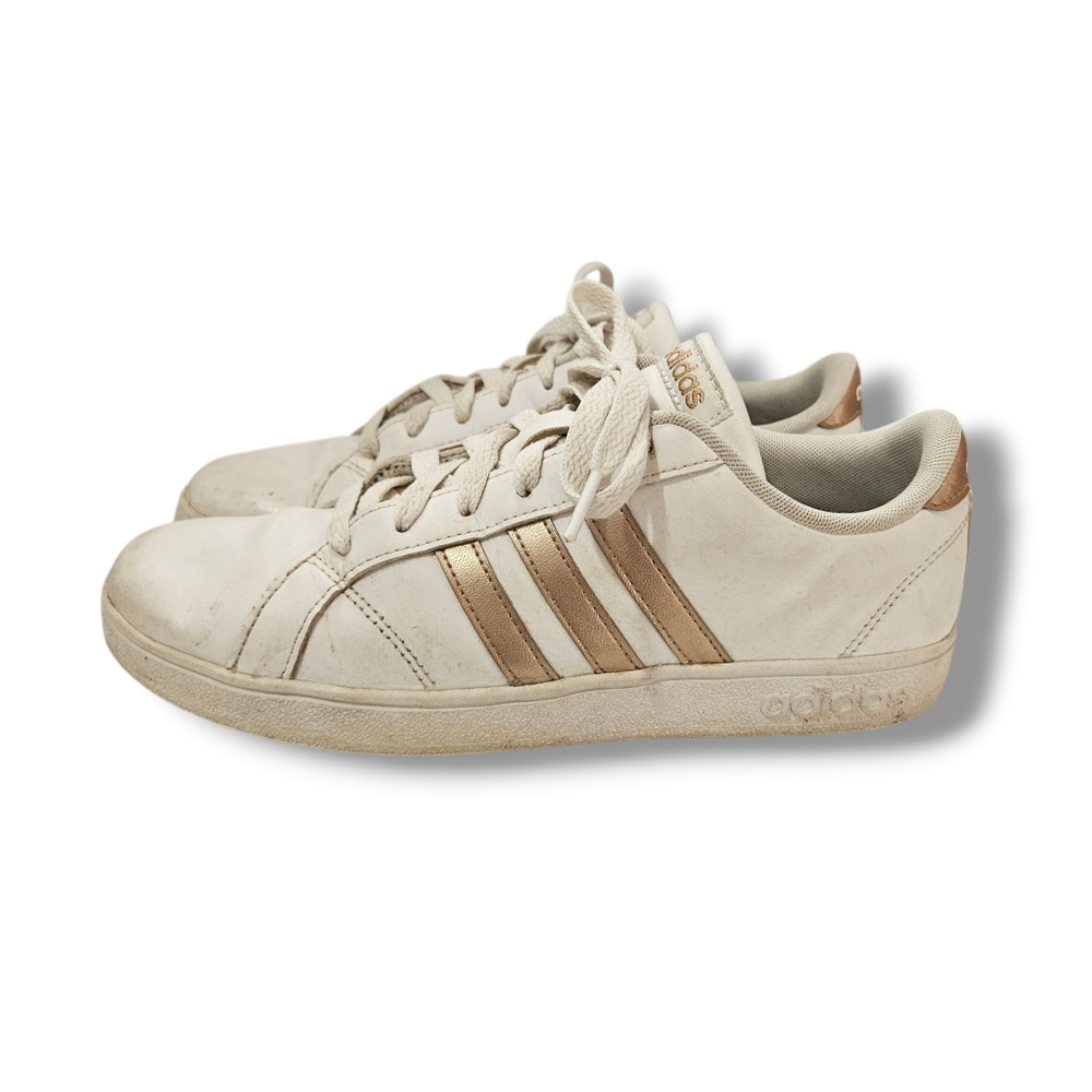 📌3for$10 Adidas Grand Court Leather Stripes & White Size 6